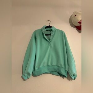 Papermoon Aqua Women's Button-Up Sweatshirt